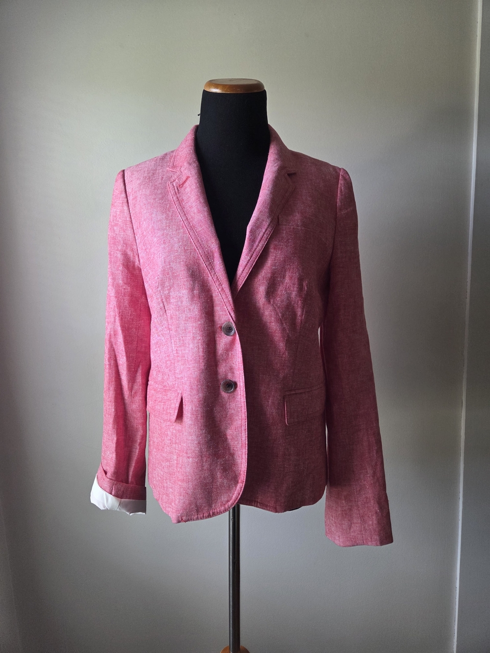 J Crew Pink Women's Linen Blend  Blazer Size 8